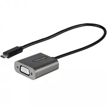 StarTech.com USB-C naar VGA-adapter – 1080p USB Type-C naar VGA-adapter dongle – USB-C (DP Alt Mode) naar VGA-monitor/display videoconverter – Thunderbolt 3 compatibel – 30 cm lang vast kabel – verbeterde versie van CDP2VGA