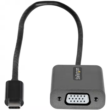 StarTech.com USB-C naar VGA-adapter – 1080p USB Type-C naar VGA-adapter dongle – USB-C (DP Alt Mode) naar VGA-monitor/display videoconverter – Thunderbolt 3 compatibel – 30 cm lang vast kabel – verbeterde versie van CDP2VGA