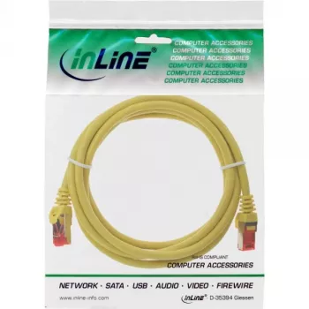 InLine patchkabel S/FTP PiMF Cat.6 250MHz PVC koper geel 0,25m