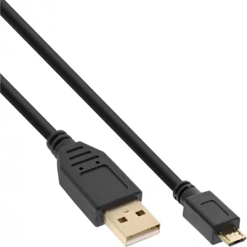 InLine Micro-USB-2.0-kabel USB Type-A stekker / Micro-B stekker, zwart, 2 m