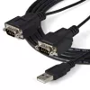 StarTech.com ICUSB2322F 2-poorts FTDI USB-naar-serieel-RS232-adapterkabel, USB 2.0, 2,1 m, zwart