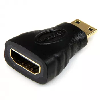 StarTech.com Mini HDMI naar HDMI adapter – 4K high speed HDMI adapter – 4K 30Hz Ultra HD high speed HDMI adapter – HDMI 1.4 – vergulde aansluitingen – UHD Mini HDMI adapter 4K – zwart