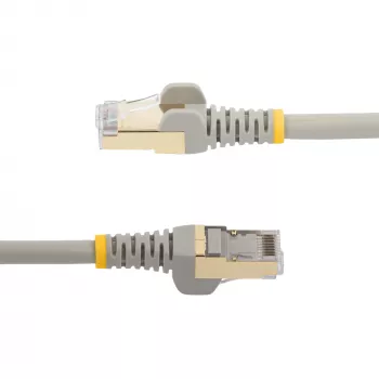 StarTech.com 10m CAT6a Ethernet-kabel – 10 Gigabit afgeschermd, rastanasloos RJ45 100W PoE patchkabel – 10GbE STP netwerkkabel met trekontlasting – grijs, individueel getest/bekabeling UL-gecertificeerd/TIA