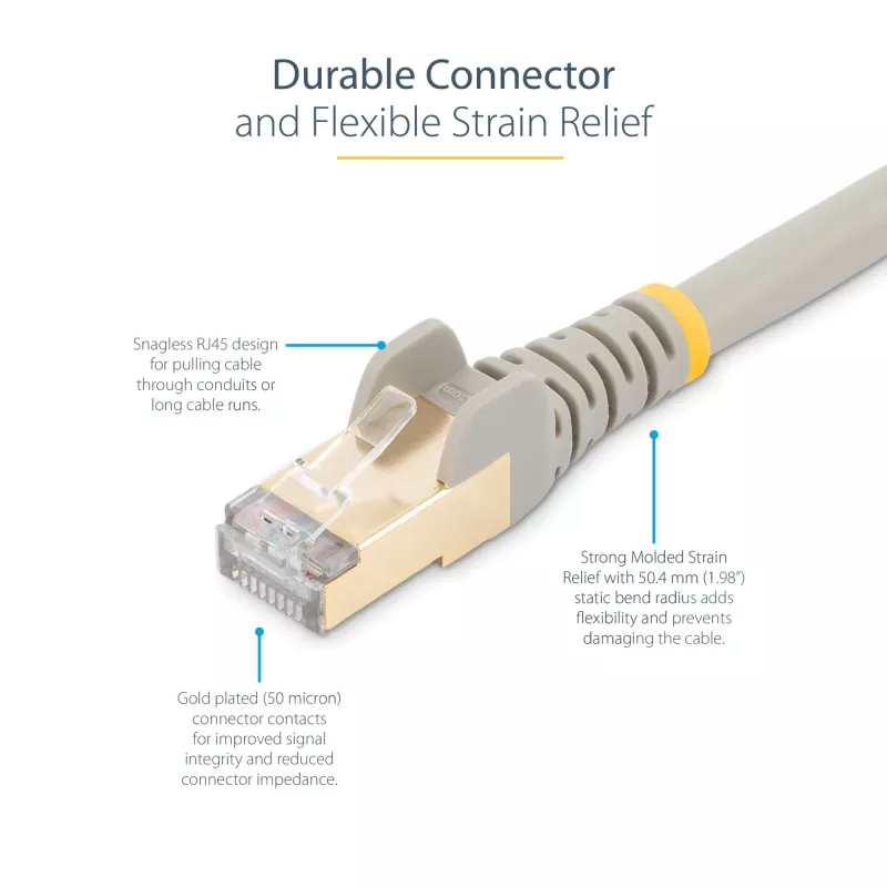 StarTech.com 5m CAT6a Ethernet-kabel - 10 Gigabit afgeschermd snagless RJ45 100W PoE patchkabel - 10GbE STP netwerkkabel met trekontlasting - grijs individueel getest/bekabeling is UL-gecertificeerd/TIA