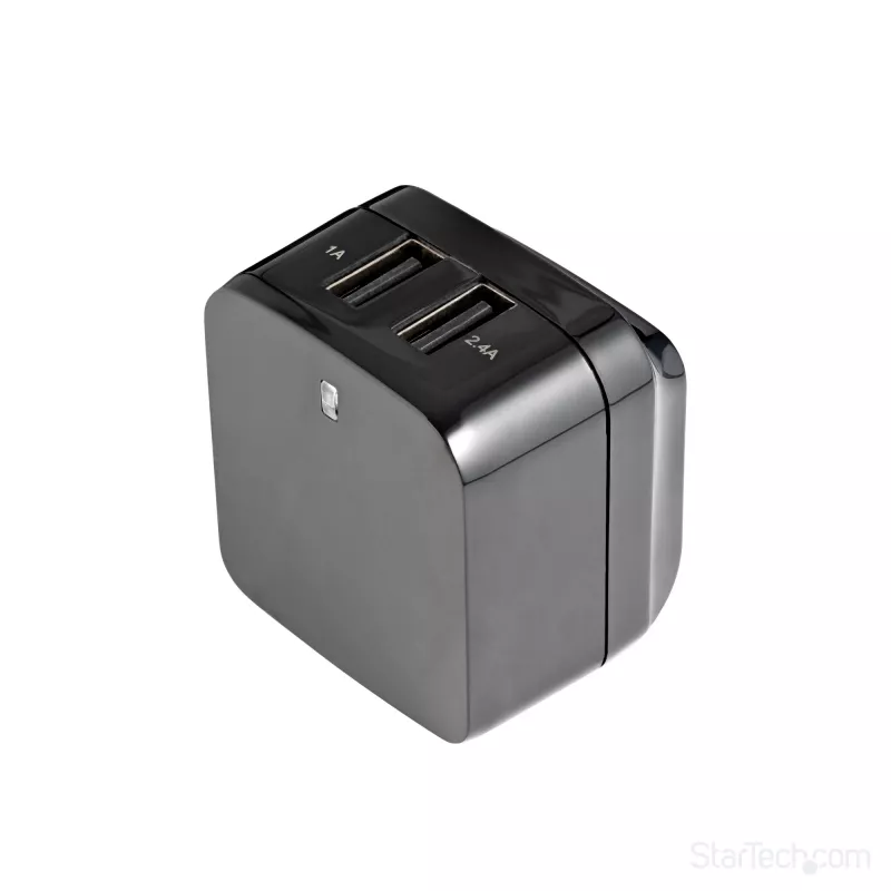 StarTech.com Dual-Port USB-wandlader – internationale reizen – 17W/3,4A – zwart