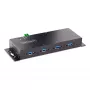 StarTech.com 4-poorts industriële USB 3.0 5Gbps hub, robuuste USB-hub met ESD-bescherming, DIN-/wand-/tafelmontage USB-A hub, USB-uitbreiding met vergrendelbare aansluitingen, heavy duty – TAA
