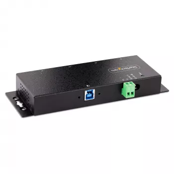 StarTech.com 4-poorts industriële USB 3.0 5Gbps hub, robuuste USB-hub met ESD-bescherming, DIN-/wand-/tafelmontage USB-A hub, USB-uitbreiding met vergrendelbare aansluitingen, heavy duty – TAA