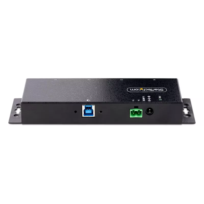 StarTech.com 4-poorts industriële USB 3.0 5Gbps hub, robuuste USB-hub met ESD-bescherming, DIN-/wand-/tafelmontage USB-A hub, USB-uitbreiding met vergrendelbare aansluitingen, heavy duty – TAA