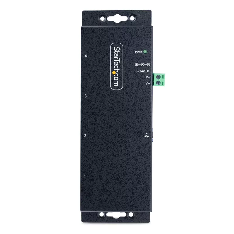 StarTech.com 4-poorts industriële USB 3.0 5Gbps hub, robuuste USB-hub met ESD-bescherming, DIN-/wand-/tafelmontage USB-A hub, USB-uitbreiding met vergrendelbare aansluitingen, heavy duty – TAA