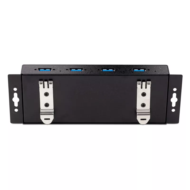 StarTech.com 4-poorts industriële USB 3.0 5Gbps hub, robuuste USB-hub met ESD-bescherming, DIN-/wand-/tafelmontage USB-A hub, USB-uitbreiding met vergrendelbare aansluitingen, heavy duty – TAA
