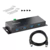 StarTech.com 4-poorts industriële USB 3.0 5Gbps hub, robuuste USB-hub met ESD-bescherming, DIN-/wand-/tafelmontage USB-A hub, USB-uitbreiding met vergrendelbare aansluitingen, heavy duty – TAA