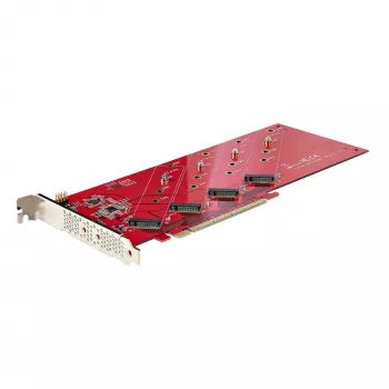 StarTech.com quad M.2 PCIe-adapterkaart, PCIe x16 naar quad NVMe of AHCI M.2 SSD's, PCI Express 4.0, 7,8 GBps/schijf, bifurcatie vereist, Windows/Linux-compatibel