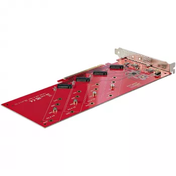 StarTech.com quad M.2 PCIe-adapterkaart, PCIe x16 naar quad NVMe of AHCI M.2 SSD's, PCI Express 4.0, 7,8 GBps/schijf, bifurcatie vereist, Windows/Linux-compatibel