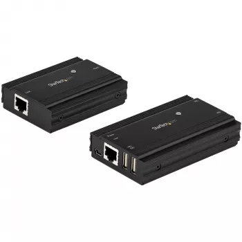 StarTech.com 4-poorts USB 2.0 extender hub via een enkele CAT5e/CAT6 Ethernet-kabel (RJ45) – 100m – USB extender hub adapterkit – metalen behuizing – extern gevoed – 480 Mbit/s