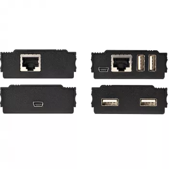 StarTech.com 4-poorts USB 2.0 extender hub via een enkele CAT5e/CAT6 Ethernet-kabel (RJ45) – 100m – USB extender hub adapterkit – metalen behuizing – extern gevoed – 480 Mbit/s