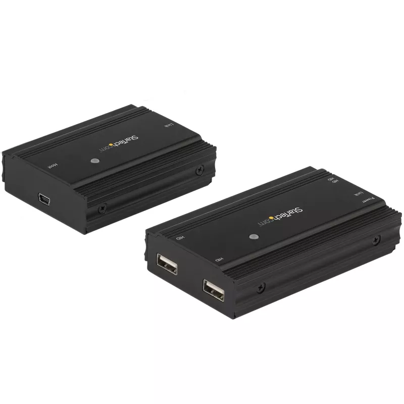 StarTech.com 4-poorts USB 2.0 extender hub via een enkele CAT5e/CAT6 Ethernet-kabel (RJ45) – 100m – USB extender hub adapterkit – metalen behuizing – extern gevoed – 480 Mbit/s