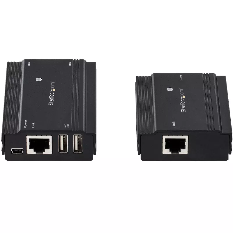 StarTech.com 4-poorts USB 2.0 extender hub via een enkele CAT5e/CAT6 Ethernet-kabel (RJ45) – 100m – USB extender hub adapterkit – metalen behuizing – extern gevoed – 480 Mbit/s
