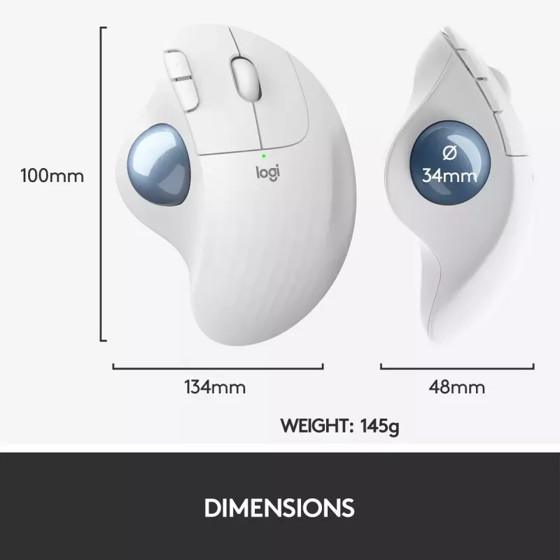 Muis Logitech ERGO M575 draadloze trackball RF draadloos + Bluetooth