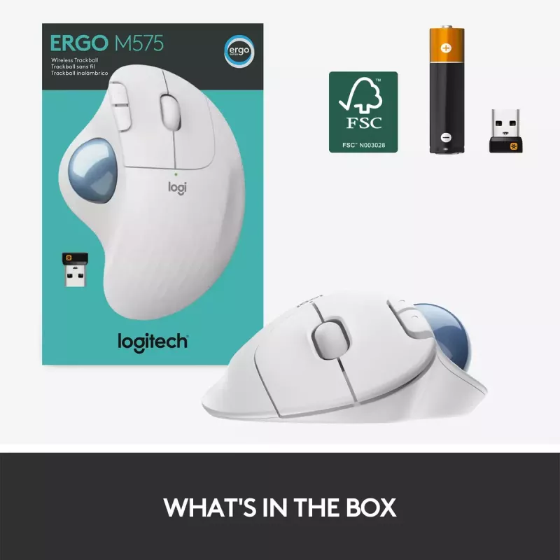 Muis Logitech ERGO M575 draadloze trackball RF draadloos + Bluetooth