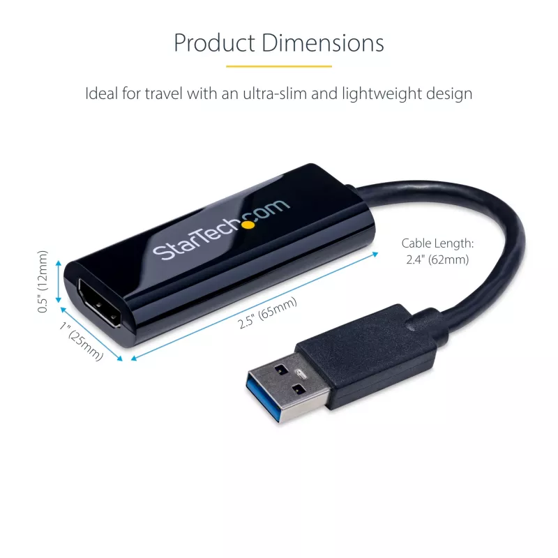 StarTech.com USB 3.0 naar HDMI adapter, USB naar HDMI monitorconverter voor Windows, 1080P (geen ondersteuning voor macOS/ChromeOS/Linux) – TAA