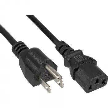InLine stroomkabel USA-stekker / 3-polige IEC C13 stekker, 18 AWG, 1,8 m