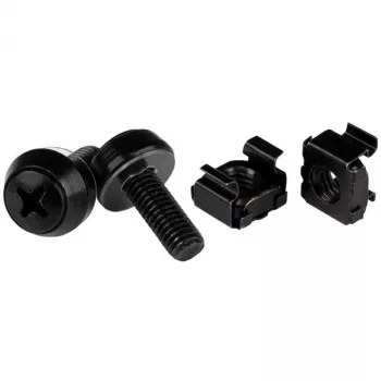 StarTech.com M6 x 12mm - schroeven en kooimoeren - 50-pack, zwart
