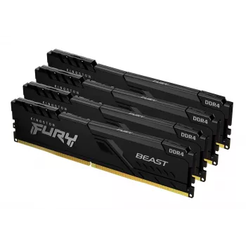 Kingston Technology FURY Beast 64GB 3600MT/s DDR4 CL18 DIMM (kit van 4) zwart