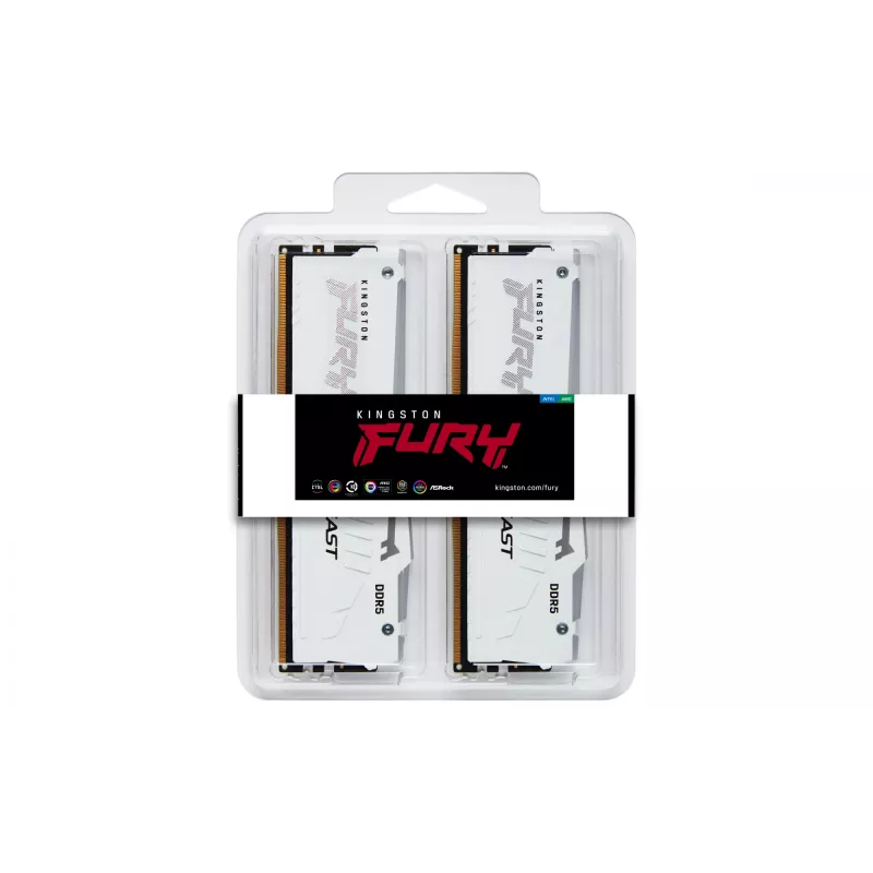 Kingston Technology FURY Beast 32GB 6800MT/s DDR5 CL34 DIMM (kit van 2) wit RGB EXPO