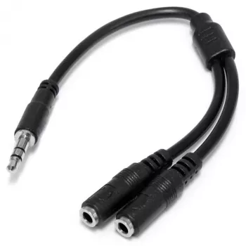StarTech.com slanke stereo-splitterkabel – 3,5-mm-stekker naar 2x 3,5-mm-bus