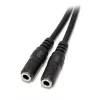 StarTech.com slanke stereo-splitterkabel – 3,5-mm-stekker naar 2x 3,5-mm-bus