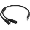 StarTech.com slanke stereo-splitterkabel – 3,5-mm-stekker naar 2x 3,5-mm-bus