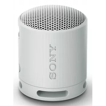 Sony SRS-XB100 – draadloze Bluetooth-luidspreker, draagbaar, robuust IP67 water- en stofdicht, 16 uur accu, milieuvriendelijk, voor outdoor en reizen in lichtgrijs