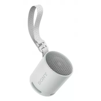 Sony SRS-XB100 – draadloze Bluetooth-luidspreker, draagbaar, robuust IP67 water- en stofdicht, 16 uur accu, milieuvriendelijk, voor outdoor en reizen in lichtgrijs