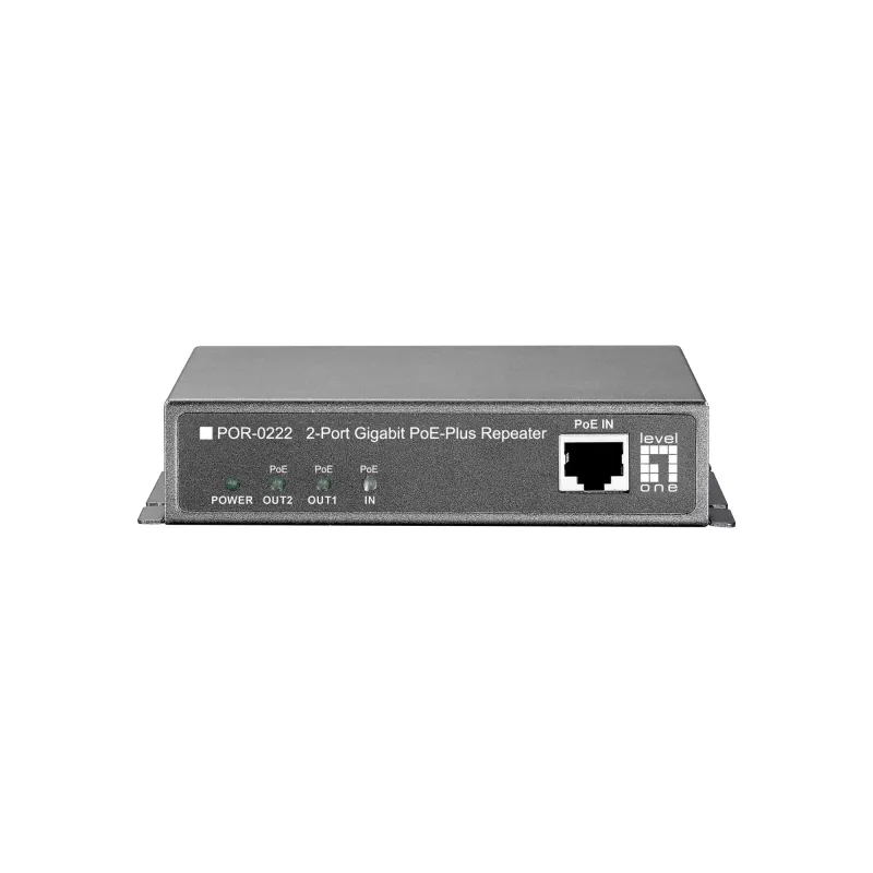 LevelOne Gigabit PoE-repeater, cascadeerbaar, 2 PoE-uitgangen
