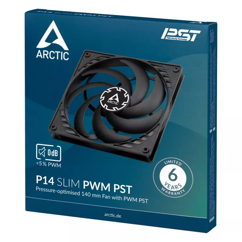 ARCTIC P14 slanke PWM PST drukgeoptimaliseerde 140mm PWM-ventilator met geïntegreerde Y-kabel