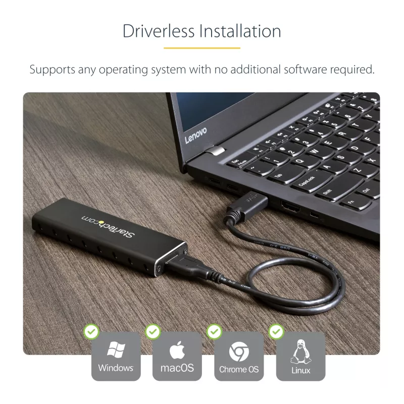 StarTech.com M.2 SSD-behuizing voor M.2 SATA SSD's – USB 3.0 (5 Gbit/s) met UASP