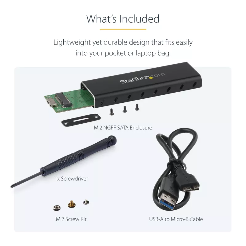 StarTech.com M.2 SSD-behuizing voor M.2 SATA SSD's – USB 3.0 (5 Gbit/s) met UASP