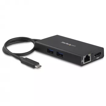 StarTech.com USB-C-multipoort-adapter – USB-C-reisdockingstation met 4K HDMI – 60 W Power Delivery Pass-Through, GbE, 2 poorten USB-A 3.0-hub – draagbaar mini-USB-Type-C-dock voor laptops