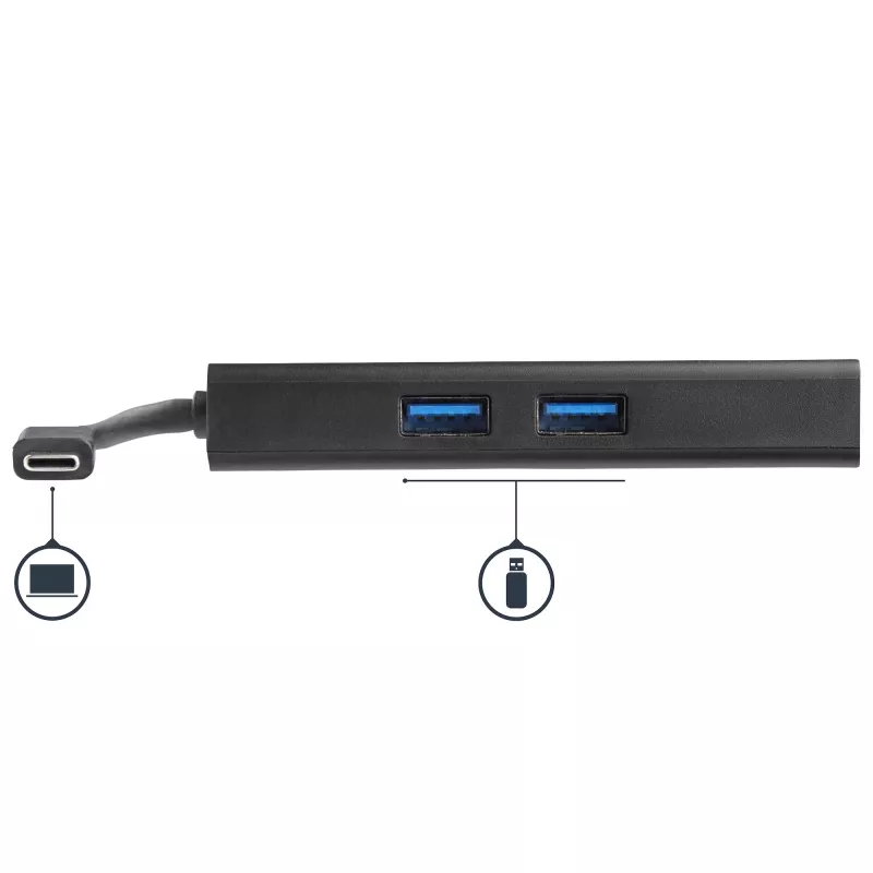StarTech.com USB-C-multipoort-adapter – USB-C-reisdockingstation met 4K HDMI – 60 W Power Delivery Pass-Through, GbE, 2 poorten USB-A 3.0-hub – draagbaar mini-USB-Type-C-dock voor laptops