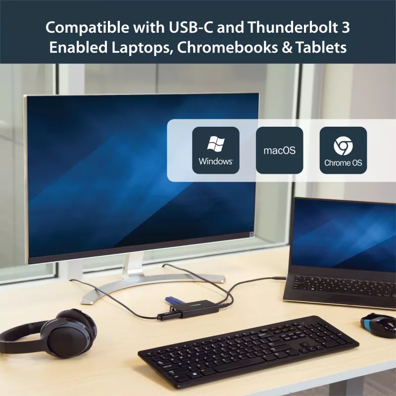 StarTech.com USB-C-multipoort-adapter – USB-C-reisdockingstation met 4K HDMI – 60 W Power Delivery Pass-Through, GbE, 2 poorten USB-A 3.0-hub – draagbaar mini-USB-Type-C-dock voor laptops