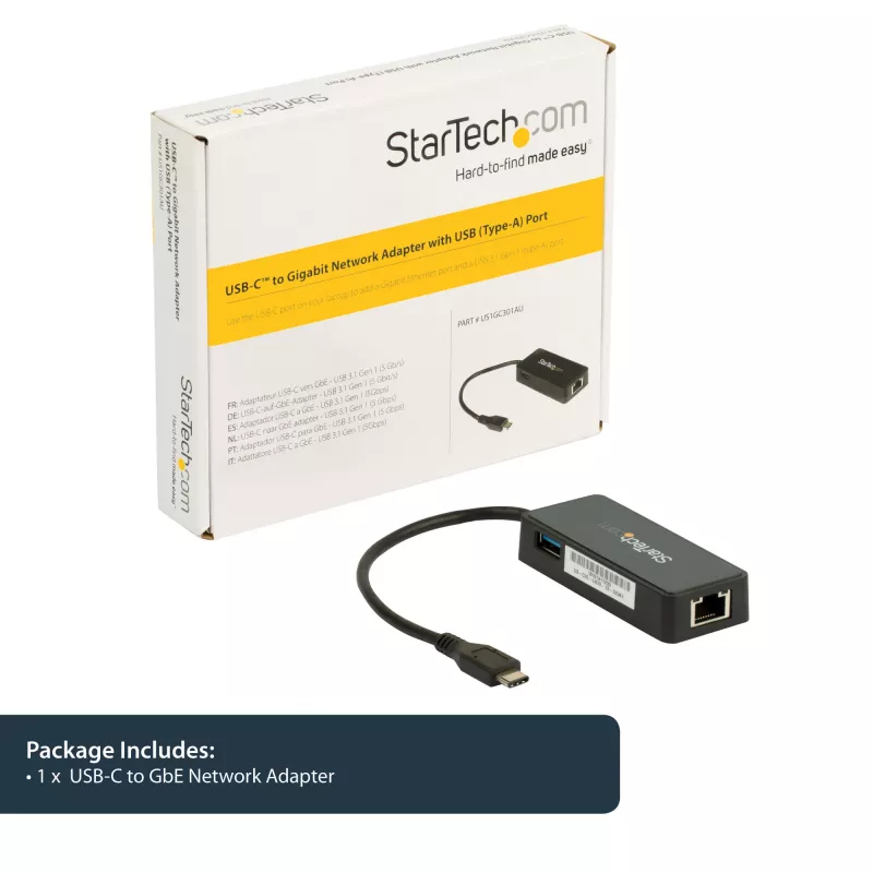 StarTech.com USB-C naar Gigabit netwerkadapter met extra USB 3.0-poort