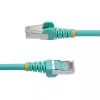 StarTech.com NLAQ-1M-CAT6A-PATCH 1 m CAT6a ethernetkabel, LSZH, 10GbE, S/FTP, PoE++ (IEEE 802.3bt), RJ-45 zonder haak, aqua