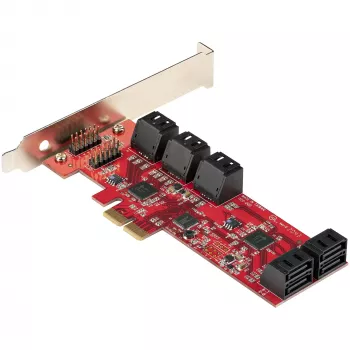 StarTech.com SATA PCIe-kaart - 10-poorts PCIe SATA-uitbreidingskaart - 6 Gbit/s - low-/full-profile - gestapelde SATA-aansluitingen - ASM1062 non-RAID - PCI Express naar SATA-converter/adapter