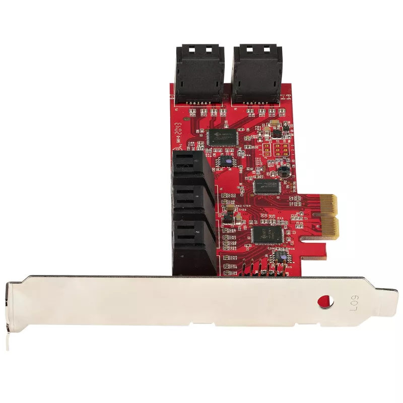 StarTech.com SATA PCIe-kaart - 10-poorts PCIe SATA-uitbreidingskaart - 6 Gbit/s - low-/full-profile - gestapelde SATA-aansluitingen - ASM1062 non-RAID - PCI Express naar SATA-converter/adapter