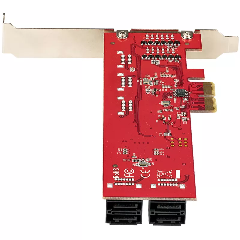 StarTech.com SATA PCIe-kaart - 10-poorts PCIe SATA-uitbreidingskaart - 6 Gbit/s - low-/full-profile - gestapelde SATA-aansluitingen - ASM1062 non-RAID - PCI Express naar SATA-converter/adapter