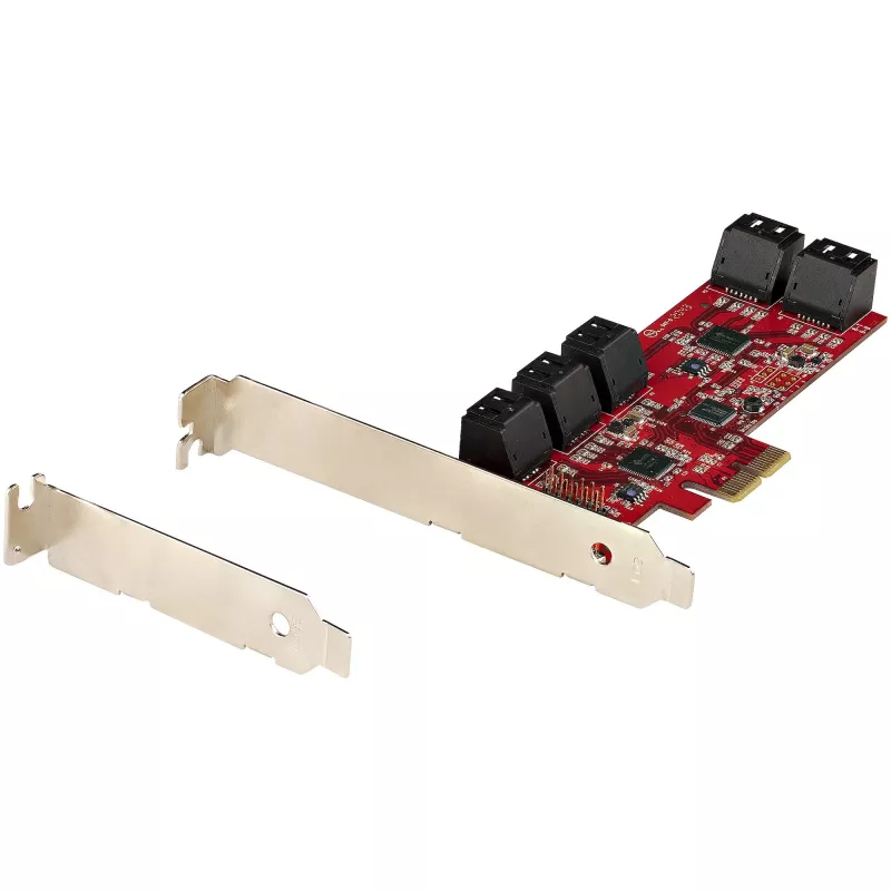 StarTech.com SATA PCIe-kaart - 10-poorts PCIe SATA-uitbreidingskaart - 6 Gbit/s - low-/full-profile - gestapelde SATA-aansluitingen - ASM1062 non-RAID - PCI Express naar SATA-converter/adapter