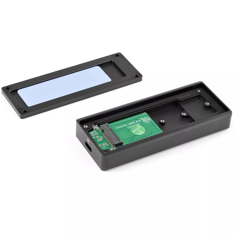 StarTech.com M2E1BRU31C M.2 NVMe PCIe SSD-behuizing, USB-C 10 Gbit/s (USB 3.2 Gen 2), robuust aluminium, M-Key, IP67, Thunderbolt 3-compatibel, zwart
