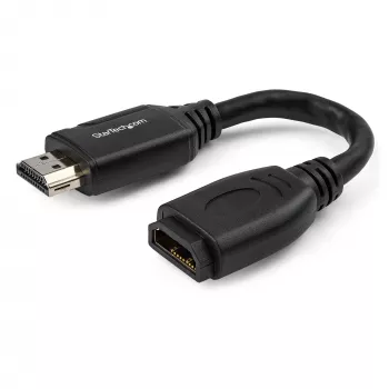 StarTech.com 6 inch (15 cm) HDMI Portsaver-kabel – 4K 60 Hz High Speed HDMI 2.0 verlengkabel met Ethernet – Korte HDMI-verlengkabel – HDMI-stekker naar bus-verlengadapterkabel