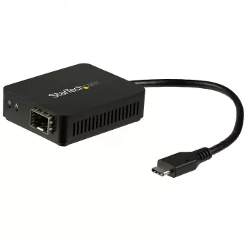 StarTech.com USB-C naar glasvezel-converter - open SFP-slot, bekabeld, USB Type-C, glasvezel, 1000 Mbit/s, zwart