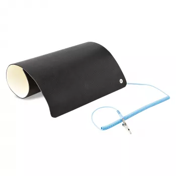StarTech.com antistatische mat, ESD-mat voor elektronica reparatie, antistatische tafel-/bureaumat met afneembare aardingskabel, ANSI/ESD S 4.1, flexibele thermoplastische werkonderlegger/mat, 28x46cm (11x18 inch)